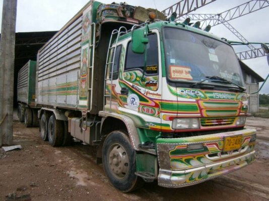 ขายรถ 22 ล้อพ่วงแม่-ลูกดัมพ์ ISUZU DECA 320 ปี 2550 ลูกพ่วง 3 คานแท้กระบะอะลูมิเนียมคอกเกษตร ราคา 3200000