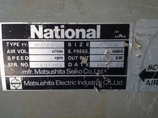 ขายโบรเวอร์ สภาพพร้อมใช้งาน มอเตอร์ 7.5-15 แรงม้า