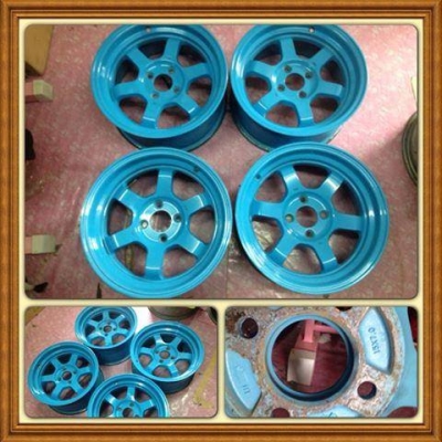 ขายแม็กมือ2 TE37v สีฟ้า ขอบ 15 กว้าง 7 4 รู100 ราคา 7,500 บาทถูก