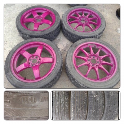 ขายแม็กมือ2แนวๆ ขอบ17CE28+Project D 4รู100/114+ ยางปี11 ราคา7500 บาทถูก