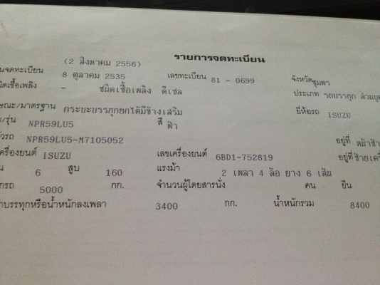 ขาย6ล้อNPR เครื่อง6BD 165 เกียร์ร็อค ช่วงล่างFคัทซีสวย ยางดี แอร์เย็น ขาย6ล้อNPR เครื่อง6BD 165 เกียร์ร็อค ช่วงล่างFคัทซีสวย ยางดี แอร์เย็น