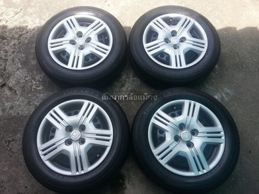ล้อกะทะCity/Jazz15" 4รู100 + ยาง Bridgestone Turanza 175/65/15 ปลายปี12