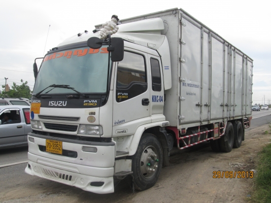 ISUZU-P2เดทก้า-เครื่อง6HH1-7,20เมตร-ตู้3บานมีลิฟหลัง-มือ1ออกห้าง-