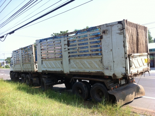 ขายรถพ่วง 22 ล้อ 2 เพลา แม่-ลูก กระบะเหล็กคอกเกษตรดั้ม ISUZU FXZ DECA 270 แม็คโหลด ปี.50 ราคาย้อมๆ สนใจโทร