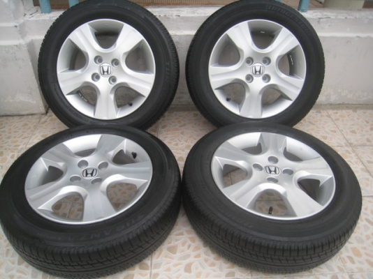 ขายล้อแม็ก Honda Jazz 15"x5.5" et45 4รู100 + ยาง ปี10 (081-3747940)
