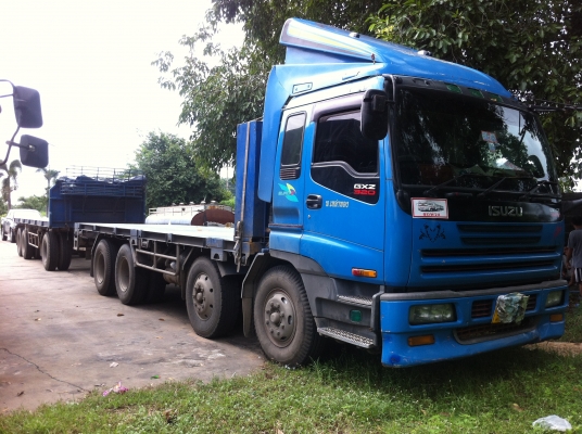 ขายรถพ่วง 24 ล้อ 2 เพลา แม่-ลูก กระบะเหล็กพื้นเรียบ ISUZU GIGR-360 ทะเบียนพร้อม รถใช้งาน ราคาคุยกันครับ