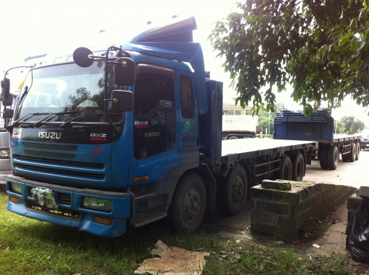 ขายรถพ่วง 24 ล้อ 2 เพลา แม่-ลูก กระบะเหล็กพื้นเรียบ ISUZU GIGR-360 ทะเบียนพร้อม รถใช้งาน ราคาคุยกันครับ