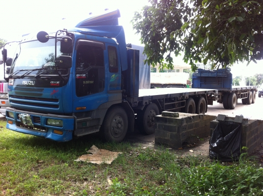 ขายรถพ่วง 24 ล้อ 2 เพลา แม่-ลูก กระบะเหล็กพื้นเรียบ ISUZU GIGR-360 ทะเบียนพร้อม รถใช้งาน ราคาคุยกันครับ