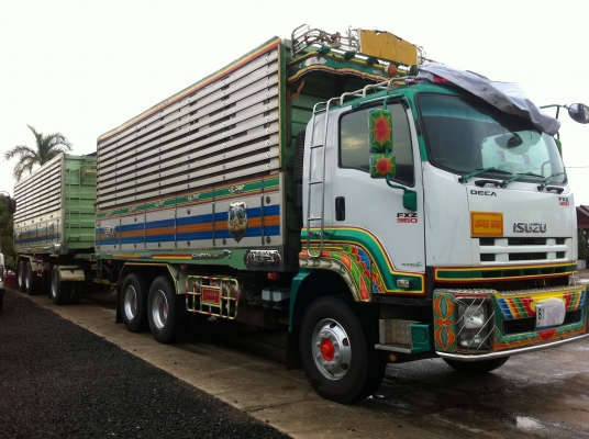 ขายรถพ่วง 22 ล้อ 2 เพลา แม่-ลูก กระบะเนียมคอกเกษตรดั้ม ISUZU FXZ DECA 360 ปี.52 ปรายปี รถสวยมาก วิ้งน้อย สนใจโทร