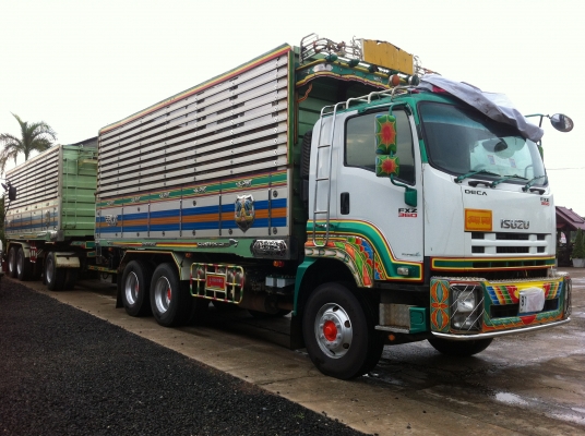 ขายรถพ่วง 22 ล้อ 2 เพลา แม่-ลูก กระบะเนียมคอกเกษตรดั้ม ISUZU FXZ DECA 360 ปี.52 ปรายปี รถสวยมาก วิ้งน้อย สนใจโทร