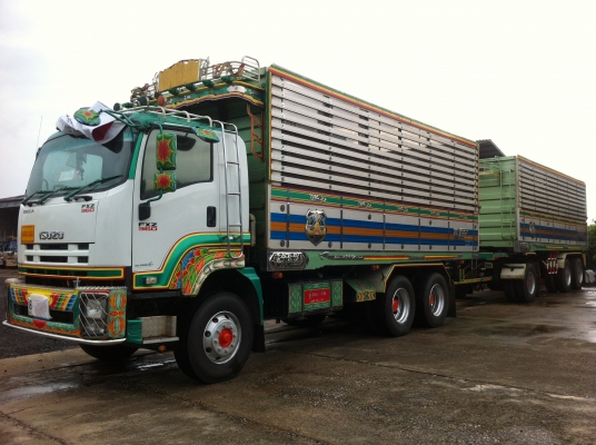 ขายรถพ่วง 22 ล้อ 2 เพลา แม่-ลูก กระบะเนียมคอกเกษตรดั้ม ISUZU FXZ DECA 360 ปี.52 ปรายปี รถสวยมาก วิ้งน้อย สนใจโทร
