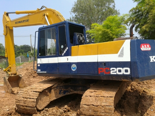 KOMATSU PC 200 รุ่น 5 เครื่อง 6BD1 TURBO คอนโทรลยาว ไฟฟ้าตัด แอร์เย็น ปั้มเดิม เล่มทะเบียนพร้อม
