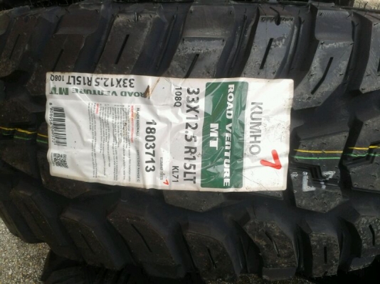 ขายยาง Mud KUMHO KL71 ขนาด33x12.5R15ของใหม่ราคาพิเศษ