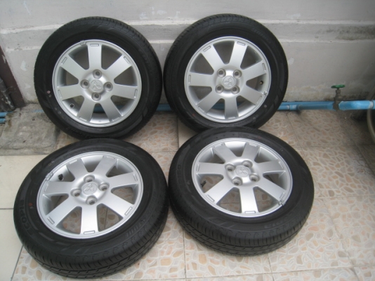 ขายล้อแม็ก Mitsubishi mirage ป้ายแดง 14"x4.5" et46 4รู100 +ยางปี13  สนใจติดต่อเล็กคลองสามครับ (081-3747940)
