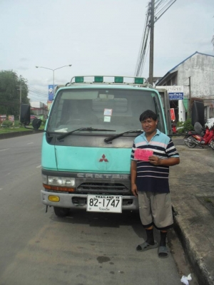 รถบรรทุก 6 ล้อ MITSUBISHI CANTER กระบะสเตนเลสทั้งลูก แถมรั่วคอกเหล็กกระบะ