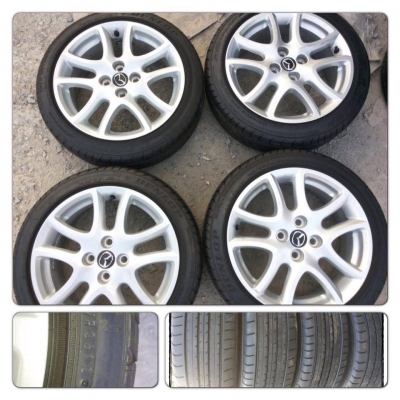 ขายล้อแม็กซ์ขอบ16 ตัว Top Mazda 2 4รู100 + ยางปี12 ราคา 9,900 บ.ถูก