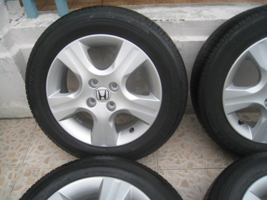 ขายล้อแม็ก Honda Jazz 15"x5.5" et45 4รู100 + ยาง ปี10 (081-3747940)