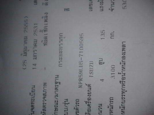 ขายด่วน อีสุสุ 135แรงม้า รถล่อง  ราคาต่อรองได้ค่ะ