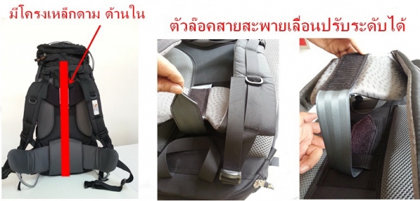 NEW... Backpack ยี่ห้อ Checkpoint แบบหมวก ขนาด 60 ลิตร ใส่หมวกกันน๊อคได้ทั้งใบ