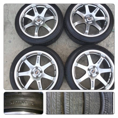 ขายแม็กมือ2ลาย Volk TE38 ขอบ17 4รู100+ ยางปี13 ราคา14,500 บาทถูก