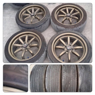 ขายแม็กมือ2ลาย Lenso Project ขอบ17 4รู100/114+ ยางปี12 ราคา9,900 บาทถูก