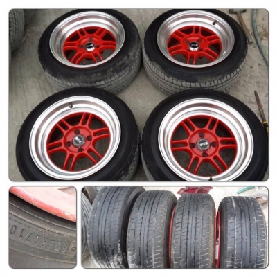 ขายแม็กมือ2 XXR ลาย RPF1ขอบ 15 กว้าง 8 4รู100+ยางปี10 ราคา 10,500 บาทถูก