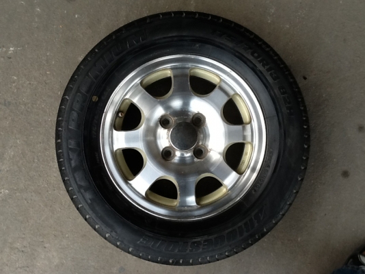 ขายแม็กขอบ13 4รู100 พร้อมยาง 1ชุด