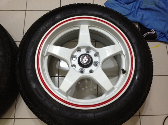 ขายแม็กซ์มือ2 Project D ขอบ 15 4รู100+ยาง ราคา 7500 บาท ถูกก