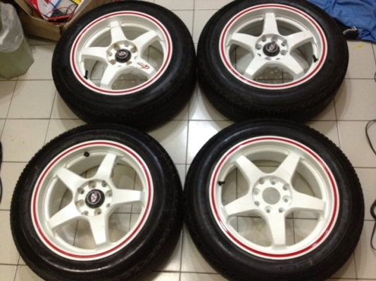 ขายแม็กซ์มือ2 Project D ขอบ 15 4รู100+ยาง ราคา 7500 บาท ถูกก