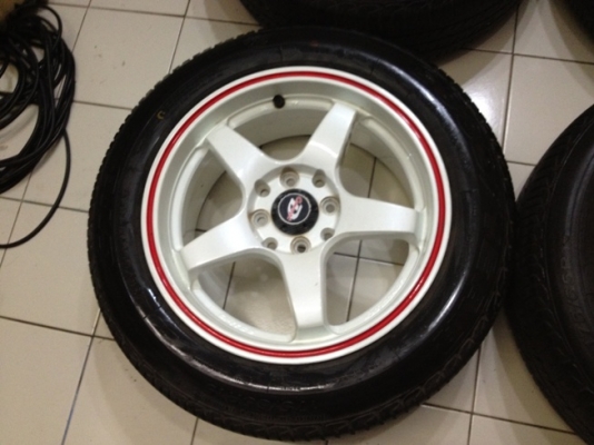 ขายแม็กซ์มือ2 Project D ขอบ 15 4รู100+ยาง ราคา 7500 บาท ถูกก