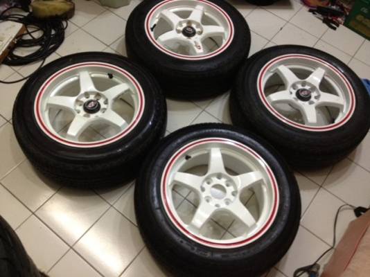 ขายแม็กซ์มือ2 Project D ขอบ 15 4รู100+ยาง ราคา 7500 บาท ถูกก