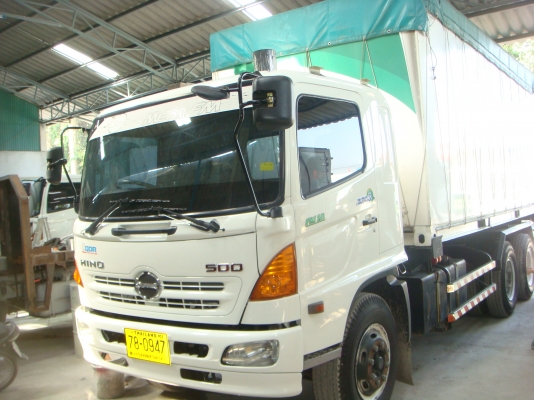 รถปี-2551**HINO-MEGA-FM-1-J-260-HPพร้อมกระบะ-ก้าง-พื้น-ตู้ผ้าใบ