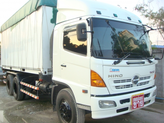 รถปี-2551**HINO-MEGA-FM-1-J-260-HPพร้อมกระบะ-ก้าง-พื้น-ตู้ผ้าใบ