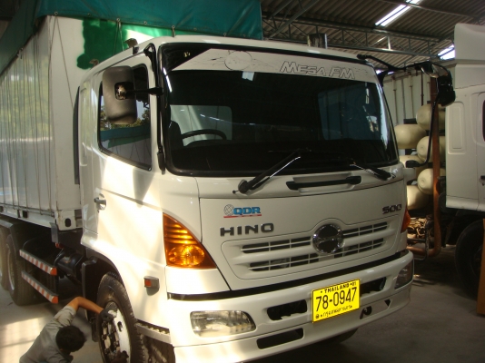 รถปี-2551**HINO-MEGA-FM-1-J-260-HPพร้อมกระบะ-ก้าง-พื้น-ตู้ผ้าใบ