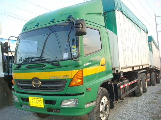 รถปี-2551**HINO-MEGA-FM-1-J-260-HPพร้อมกระบะ-ก้าง-พื้น-ตู้ผ้าใบ