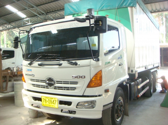 รถปี-2551**HINO-MEGA-FM-1-J-260-HPพร้อมกระบะ-ก้าง-พื้น-ตู้ผ้าใบ