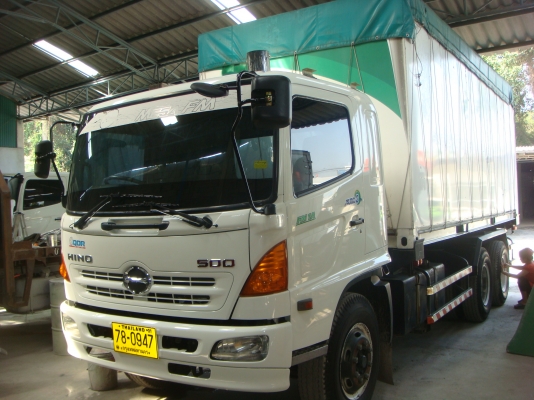 รถปี-2551**HINO-MEGA-FM-1-J-260-HPพร้อมกระบะ-ก้าง-พื้น-ตู้ผ้าใบ