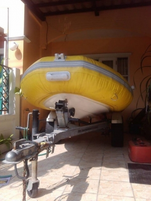 ขายเรือยางท้องไฟเบอร์ ยามาฮ่า 15แรง หางสั้น(55,000)