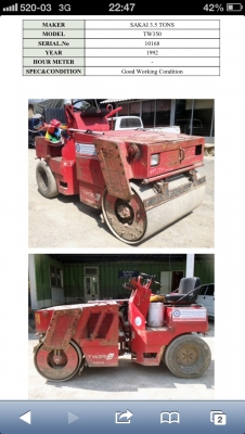 ขายรถบด Sakai TW350-10168,1992 3.5ว ตัน