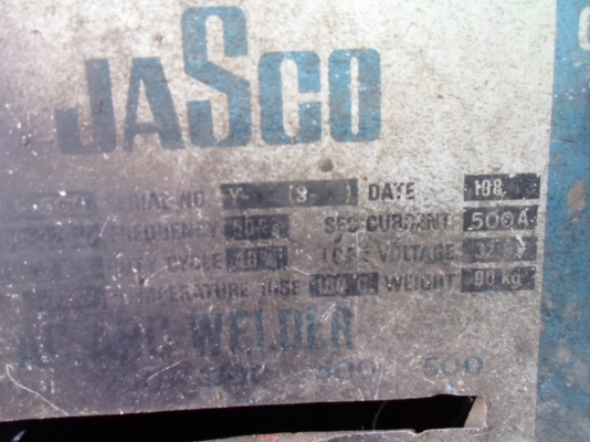 ตู้เชื่อม 500  แอมป์ ยี่ห้อ JASCO ทองแดงแท้ ขายถูก  8500  ด่วน !!!!!!!