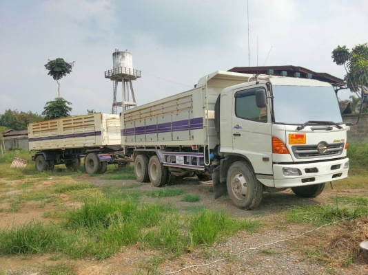 ขายด่วน รถบรรทุก 18 ล้อ พ่วงแม่+ลูก ดั้มพ์ ยี่ห้อ HINO รุ่น MEGA / 260 แรงม้า