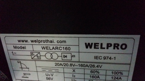 เครื่องเชื่อมระบบอินเวอร์เตอร์ยี่ห้อ เวลโปร ขนาด160Aพร้อมใช้งานครับ