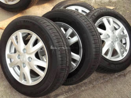 ล้อ14"Brio 4รู100 + ยาง Michelin 175/65/14 ปี12 ยางสวยกริ๊ปถูกกว่าที่อื่นแน่นอน