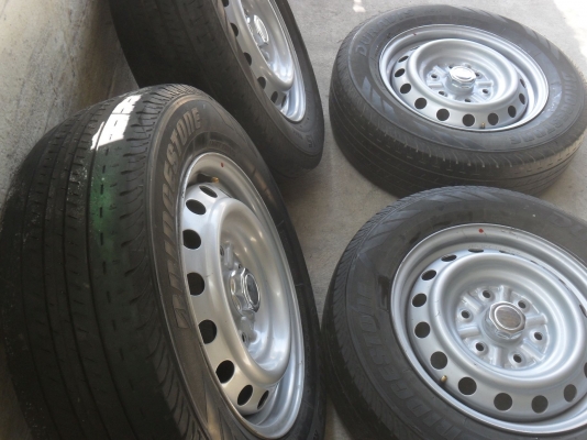 ล้อกะทะ 16นิ้ว 6รู มิตซู พร้อมยาง สวยๆ 4 ล้อ ราคา 3700 บาท