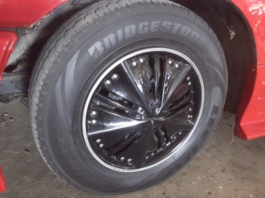 ขายยางบริดสโตน+กะทะล้อ+ฝาครอบ ขอบ 15 /70 / 205