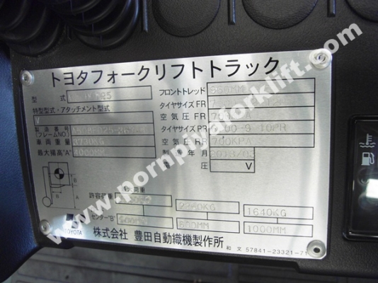 จำหน่ายรถ Forklift TOYOTA 52-8FD25 จำหน่ายรถ Forklift TOYOTA 52-8FD25