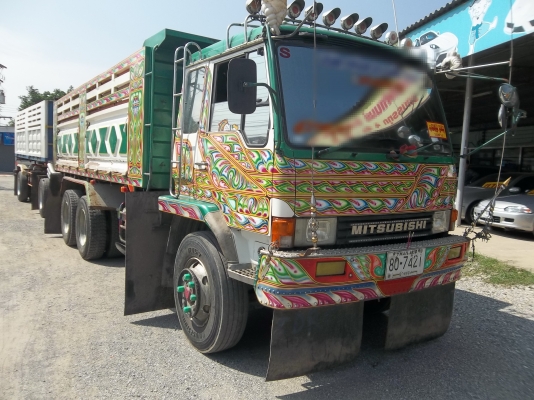 ขายด่วนรถบรรทุกMITSU 220เทอร์โบ 10 ล้อดั้มพร้อมลูกพ่วง 2เพลาดั้มตามสภาพ