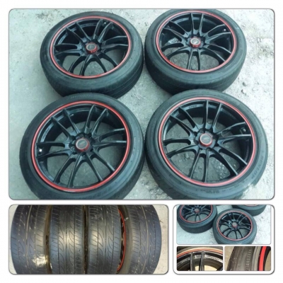 ขายแม็กมือ2ลาย Lenso Project D ขอบ17 4รู100/114+ ยาง ราคา8,500 บาทถูก