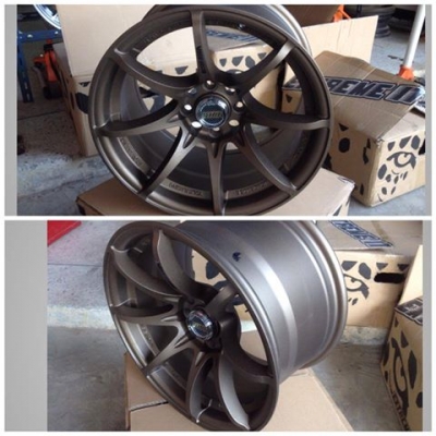 ล้อใหม่ CE28 ขอบ15 4รู100 หน้า7 หลัง8.25 ปั๊มTaiwan