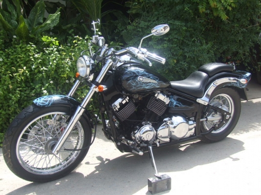 ขาย DRAGSTAR 400 CUSTOM ปี99 เก็บงานใหม่ สีดำเพ้นสวยๆ